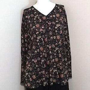 Maternity Soon To Be Floral Bell Sleeve Blouse. Sz XL Maternity